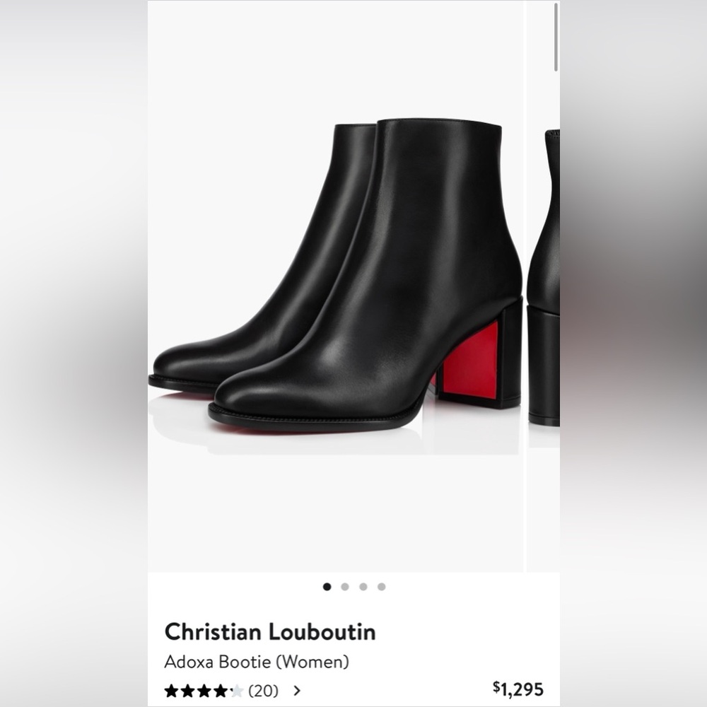 Christian Louboutin Black and Red Heeled Boots
